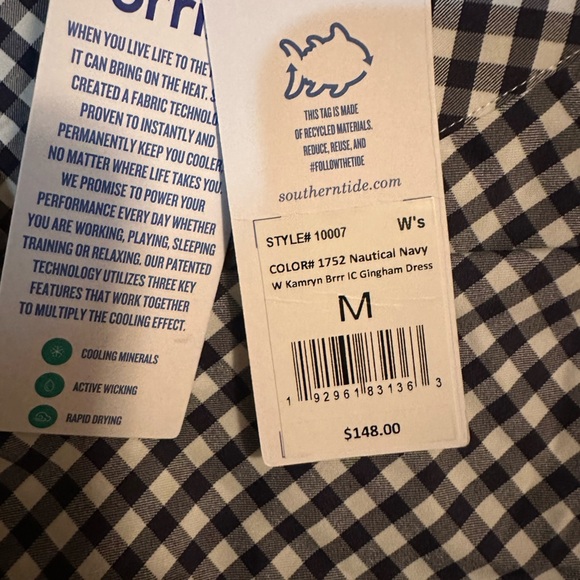 Southern Tide Kamryn Intercoastal Gingham Dress-size M-Navy-NWT Retail $148 - Picture 8 of 8